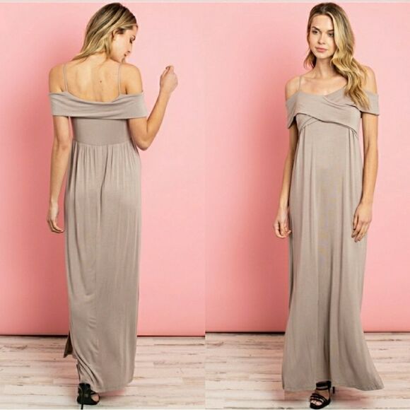Bamboo Off-Shoulder Maxi Dress - Picture 2 of 2
